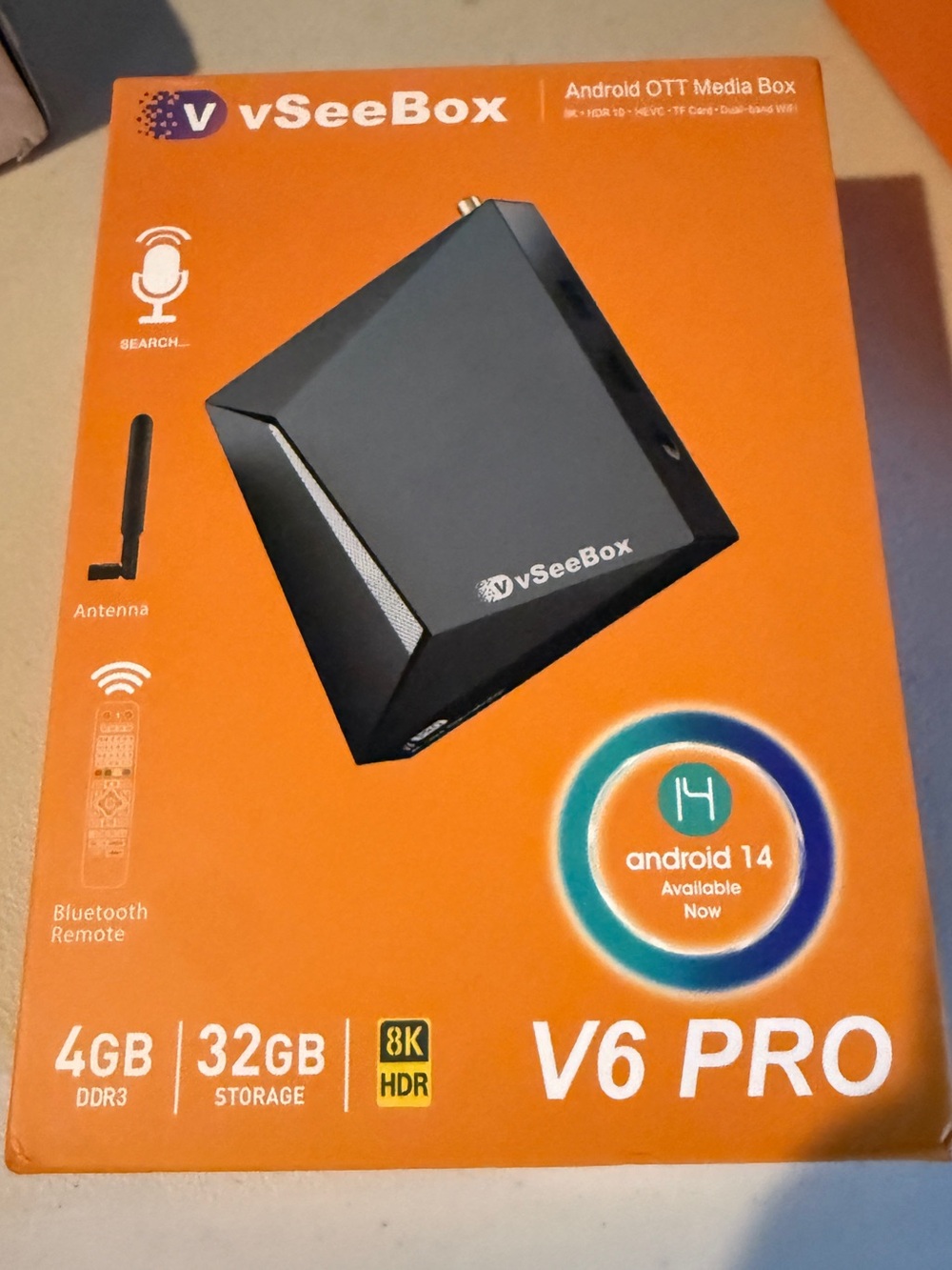vSeeBox V6 Pro- Orange Packaging